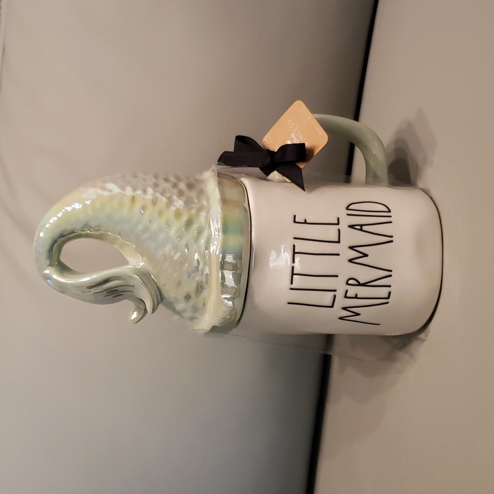 Rae Dunn “Little Mermaid" with Mermaid Tail lid Mug NWT